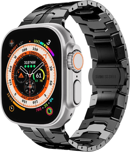 Apple Watch Ultra 2 Titanium Strap - Premium Stainless Steel Band for 49mm, 45mm, 44mm, 42mm, 46mm, 40mm, and 41mm iWatch (10/9/8/7/SE) Size: Parallel Import