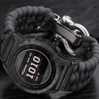 Garmin Tactics 7 Pro, Fenix 7, 6X, 6 Pro, 5X, 5 Plus, 3HR compatible sports braided nylon strap, 26mm, 22mm, 20mm adjustable, Garmin watch band size: 155-165-170mm length; band color: Parallel import