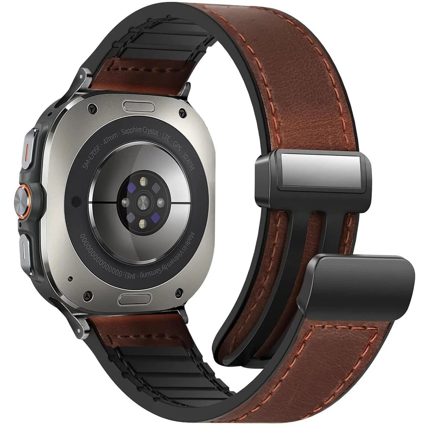 Magnetic Leather Silicone Bracelet for Samsung Galaxy Watch Ultra 47mm, Quick Fit Strap, Premium Band, Band Color: Galaxy Ultra 47mm, Band Width: Parallel Import