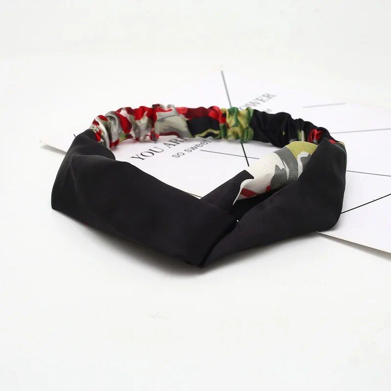 Women's Summer Bohemian Print Headband, Retro Cross Turban, Bandage Bandana, Hair Accessory, Head Wrap, Parallel Import