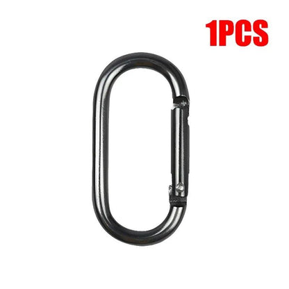 1/5 Black Oval Carabiner Hanging Buckle, Small Carabiner for Water Bottles, Harness Accessories, Parallel Import