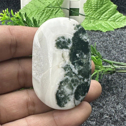 Natural Quartz Crystals: Aquamarine Agate, Ocean Jasper, Palm Stone, Polished Stones, Gemstone Mineral Specimens for Spiritual Meditation, Energy, and Feng Shui, Color: Green, Parallel Import