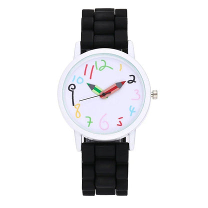Women's Fashion Watch, Simple Pencil Design, Digital Quartz Watch, Casual, Jelly-Type, Multicolor, Silicone, Dress Watch, Wristwatch, Parallel Import