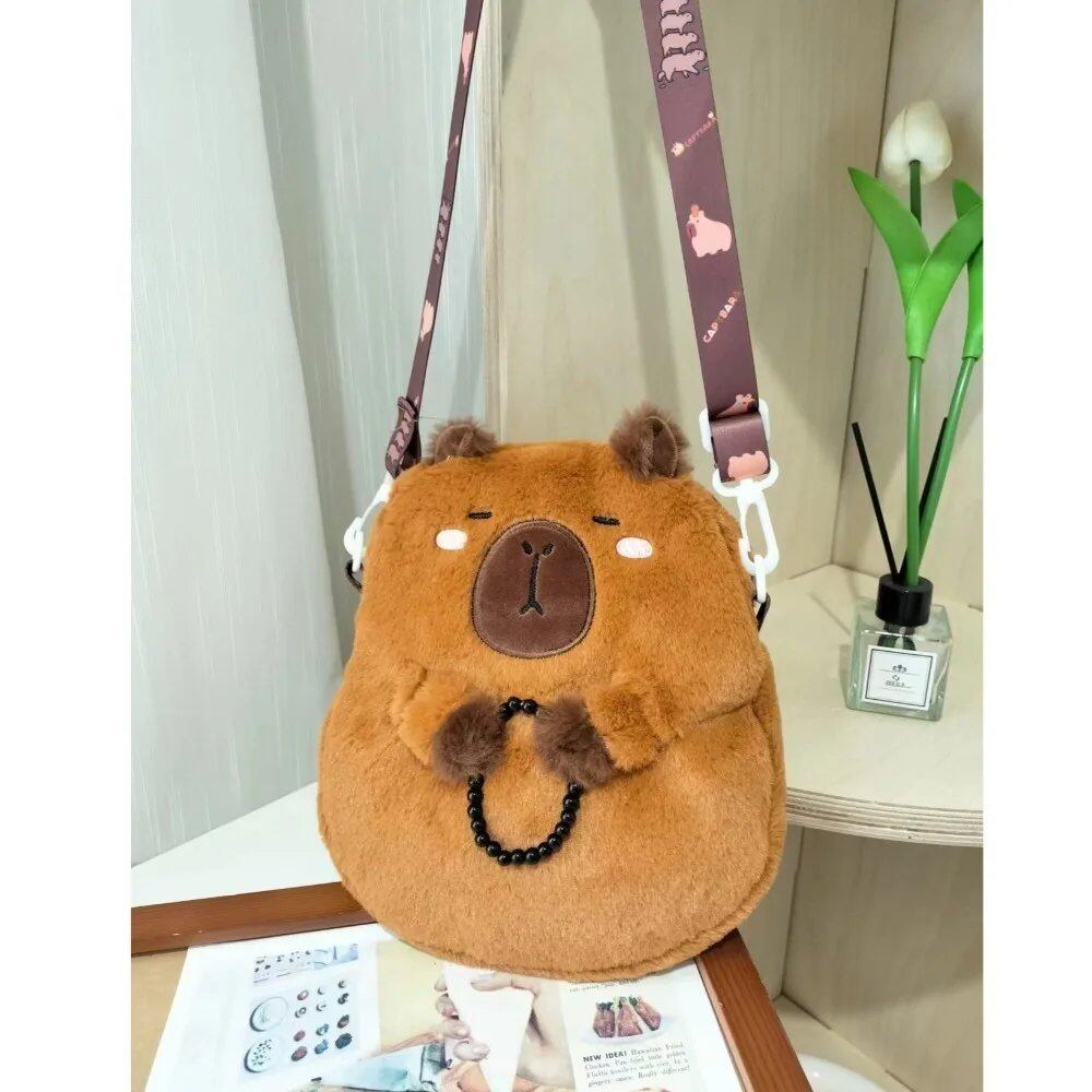 大容量カピバラぬいぐるみショルダーバッグ かわいいカピバラハンドバッグ ユニセックスカピバラバッグ  並行輸入品