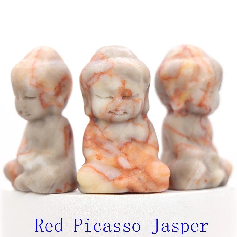 1.2-inch Mini Buddha Statue, Natural Stone Carving, Healing Crystal, Power Stone, Spiritual Craft, Good Luck, Furniture, Interior Accessories, Home Decor, Bulk Sale, Wholesale Size: 1 Piece; Parallel Import