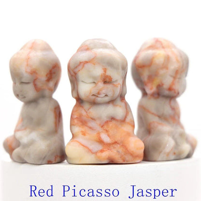 1.2-inch Mini Buddha Statue, Natural Stone Carving, Healing Crystal, Power Stone, Spiritual Craft, Good Luck, Furniture, Interior Accessories, Home Decor, Bulk Sale, Wholesale Size: 1 Piece; Parallel Import