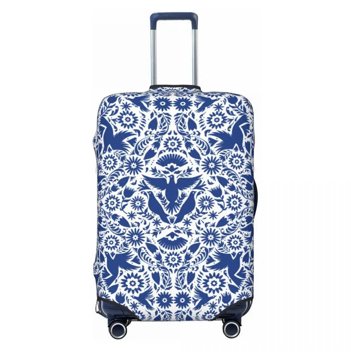 カスタムカラフルフローラルメキシカンフラワー スーツケースカバー エラスティック トラベル 荷物保護カバー 18-32インチ対応 サイズ： 並行輸入品