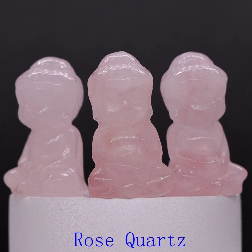 1.2-inch Mini Buddha Statue, Natural Stone Carving, Healing Crystal, Power Stone, Spiritual Craft, Good Luck, Furniture, Interior Accessories, Home Decor, Bulk Sale, Wholesale Size: 1 Piece; Parallel Import