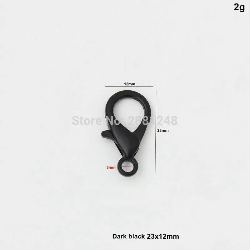 10-30-100pcs 8mm, 9mm, 13mm Dark Gun Black Trigger Snap Hooks Swivel Clasps Lobster Claw Swivel Hooks Hardware Accessory Parts Size: Parallel Import