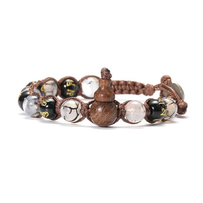 Natural Stone Prayer Bracelet, Tibetan Prayer Beads, Handmade Men's and Women's Bracelet, Yoga &amp; Meditation Jewelry, Metal Color: Style, Parallel Import