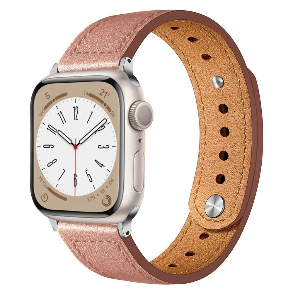 Genuine Leather Apple Watch Band for iWatch Series 7/SE/6/5/3/8/Ultra (44mm, 40mm, 45mm, 41mm, 42mm, 38mm, 49mm) - Imported