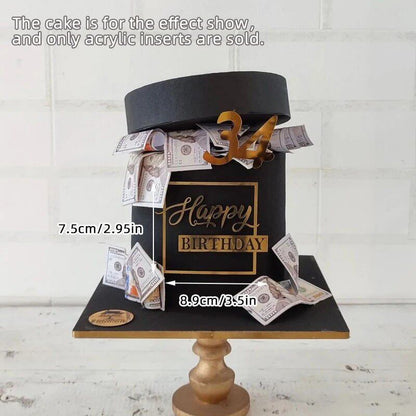Set of 1, 3, or 5 Acrylic Birthday Queen Gold Cake Topper for Happy Birthday Party Side Cake Decorations. Size: Parallel Import.
