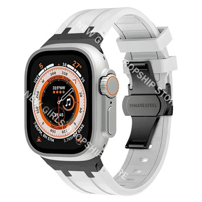 Soft Silicone Strap for Apple Watch Ultra 2/1, Series 10/9/8/7 (49mm/46mm/45mm) - Compatible with iWatch 6/5/4/SE (44mm) - Men's Rubber Band. Band Colors: 46mm, 44mm, 45mm, 49mm. Parallel Import.