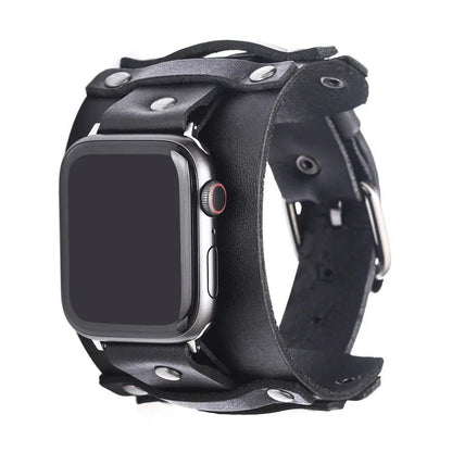 Charmsmic Spring Collection: Apple Watch Band, 38mm/40mm Compatible, Leather Wrist Bracelet, Black/Brown, Smartwatch Accessory, Band Color: mm, Parallel Import