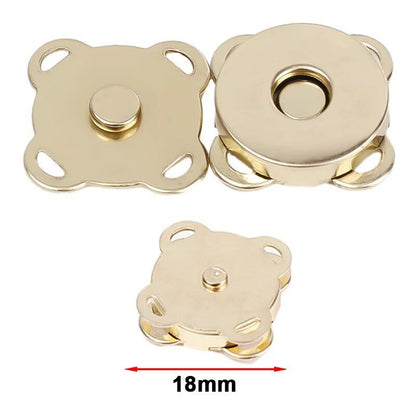 1/10 Set Magnetic Snap Buttons, Metal Invisible Sew-On Buttons with Locking Closures for Wallets, Bags, Clothing, and DIY Crafts, Size: mm, Parallel Import