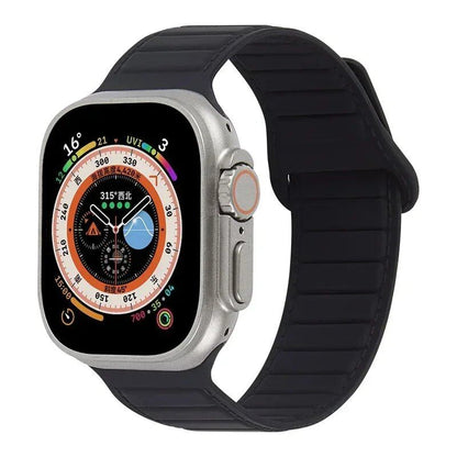 Silicone band for Apple Watch (Compatible models: Ultra 2/Series 10/9/8/7/6/SE/5/4/3, Sizes: 49mm/45mm/44mm/46mm/42mm/41mm/40mm) Magnetic Strap Band Color: mm Parallel Import