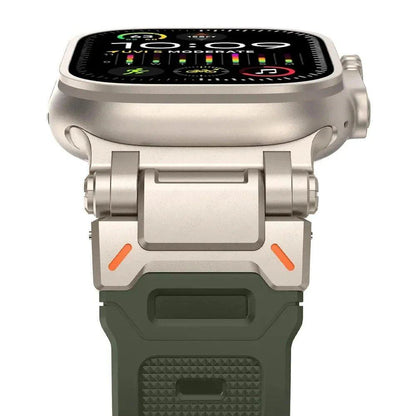 TPU Sport Strap for Apple Watch - Compatible with 10 (46mm), 9 (45mm), and Ultra 2 (49mm). Titanium-colored silicone band for iWatch 8/7/SE/6/5/4 (44mm/42mm). Band Color: mm; Ships from: Parallel Import.