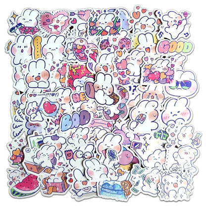 10/20/60 Sheets Cartoon Rabbit Monmon Stickers, Cute Vinyl Decal Stickers for Laptop Scrapbook Notebook Diary DIY, Kids Girls Toys, Color: 60 Pieces, Parallel Import