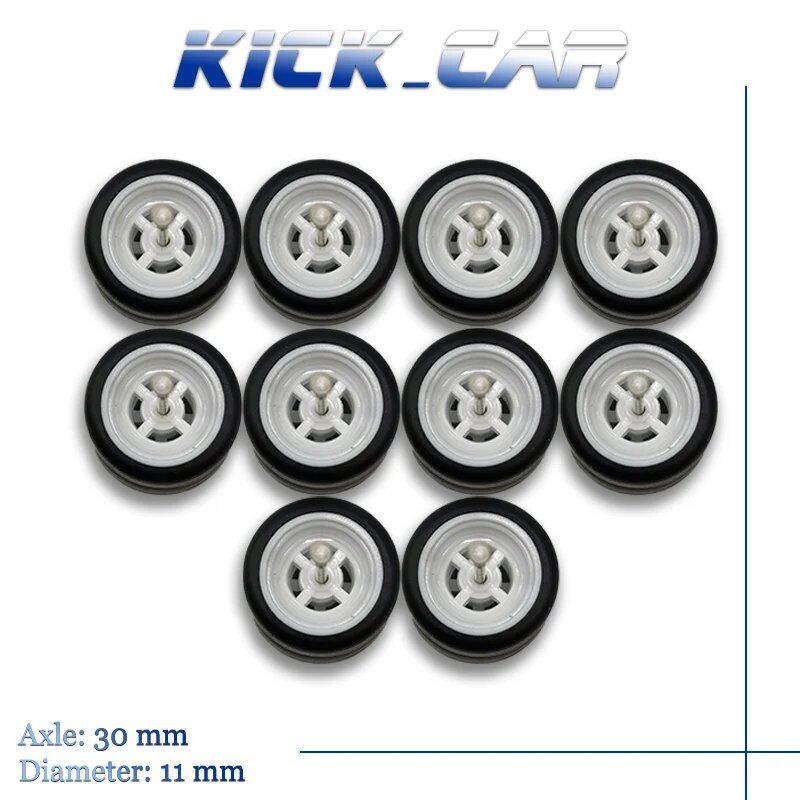 1/64 Scale 4-Spoke Wheels with Fixed Rubber Tires, Custom Parts for Toy Models and Diecast Cars, Compatible with Hot Wheels (Set of 5, for 5 Cars), Color: Parallel Import