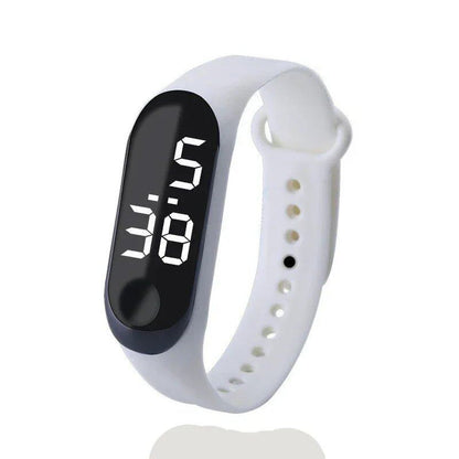 Kids' Fashion Sports Watch, Waterproof LED Digital Wristwatch with Ultra-Lightweight Silicone Slap, Unisex, for Kids and Teens, Parallel Import