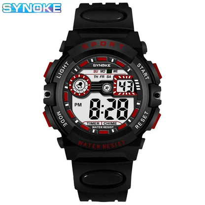 SYNOKE Men's Sports Digital Watch for Students, Waterproof, Shockproof, Drop-Resistant, Multifunctional, Luminous, Parallel Import