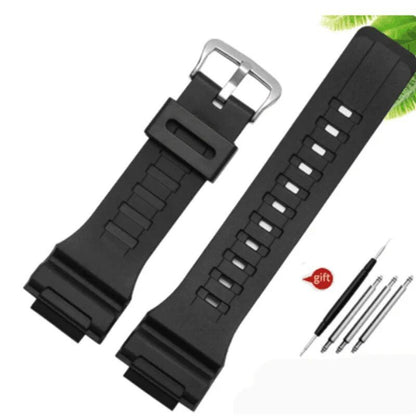Silicone Watch Band for Casio AQ-S810W 800, W-735H, TRT-110H, AEQ-110W, AE-1000W, W-735H, SGW-300H, MRW-200H, F-180WH, Black; 18mm Width, Parallel Import