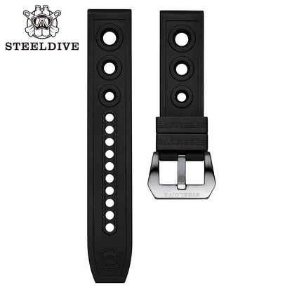 STEELDIVE 自動巻き メカニカル ストラップ 交換用 ダイバーズウォッチ ブルー ラバーストラップ 20/22mm バンドカラー：mm 並行輸入品