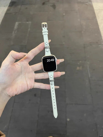 Retro Punk Strap for Apple Watch Series Ultra (10/9/8/7/6/5/4/3/2/1/SE) with Leather Loop, 38mm, 40mm, 41mm, 42mm, 44mm, and 45mm Bands. Parallel Import.