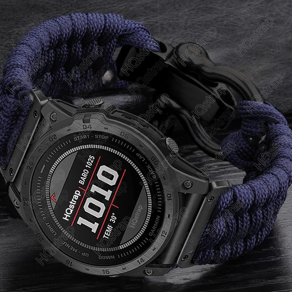 Garmin Tactics 7 Pro, Fenix 7, 6X, 6 Pro, 5X, 5 Plus, 3HR compatible sports braided nylon strap, 26mm, 22mm, 20mm adjustable, Garmin watch band size: 155-165-170mm length; band color: Parallel import