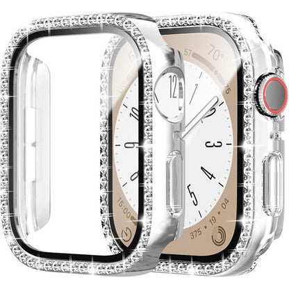 Glitter Tempered Glass Case with Screen Protector for Apple Watch Series 10 (46mm, 42mm, Ultra 3, 2, 9, 49mm, 45mm, 41mm, 40mm, 44mm) - Color: mm (Parallel Import)