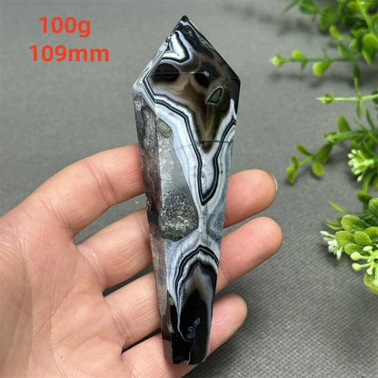 天然ブラックオニキスチップ セプター 超パワー レイキエネルギー チャクラ スピリチュアルヒーリング ウィザード ウィッチクラフト 瞑想 ホームデコレーション ギフト カラー： 並行輸入品