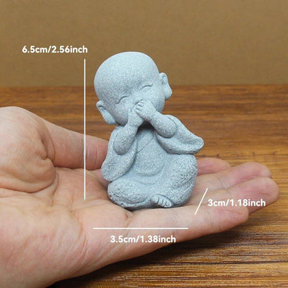 石仏像 小さな僧侶 チベット仏教フィギュア 禅ガーデン ヨガオーナメント 瞑想 ホームアクアリウム装飾  並行輸入品