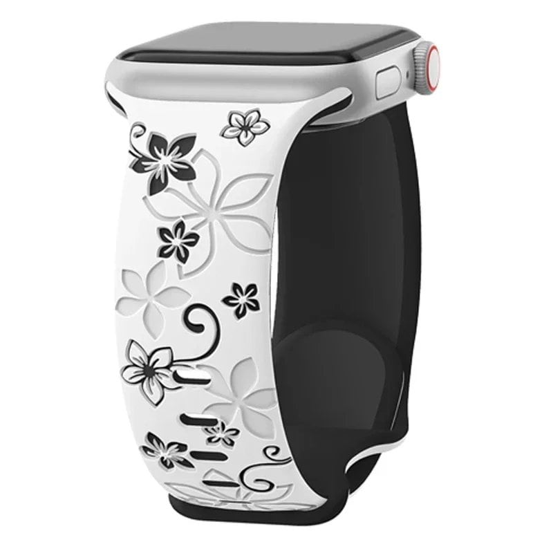 Engravable Silicone Band for Apple Watch, Compatible with 40mm, 44mm, 41mm, 49mm, 45mm, 38mm, and 42mm iWatch Series 9/7/SE/6/5/4/8/Ultra, Band Color: 0mm, Parallel Import