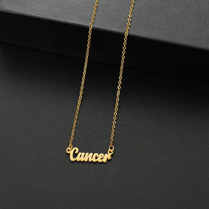 Silver-colored stainless steel star and constellation chain necklace for women, constellation pendant, birthday gift, 45cm long; metal color, parallel import