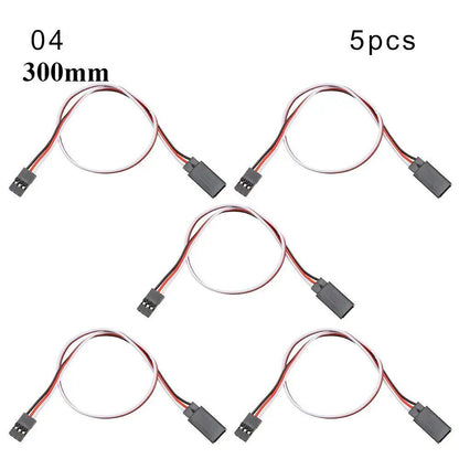1/5-Piece Set, 100mm/150mm/200mm/300mm/500mm RC Servo Lead Cable Extension Cord, Y-Type Branch Extension Wire, JR Compatible, for RC Helicopters, Parallel Import