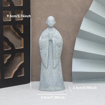 仏像ストーン彫刻 小さな僧侶 チベット仏教フィギュア 禅ガーデンオーナメント 瞑想 ホームアクアリウム装飾  並行輸入品