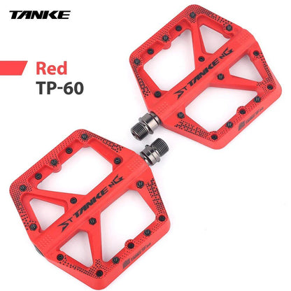 Tanke MTB Bicycle Nylon Pedals, Wide Design, Non-Slip, DU+1 Bearings, Mountain Bike and Off-Road Cycling Accessories, Universal BMX Platform, Colors Available, Parallel Import