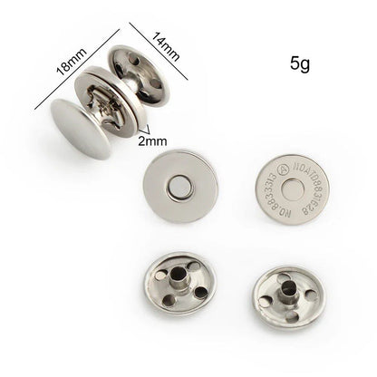 10-100-200 Pieces 14mm/18mm Double-Sided Rivets, Strong Magnetic Snap Buttons for Leather Pouches, Bags, Clothing, and Accessories. Size: Parallel Import.