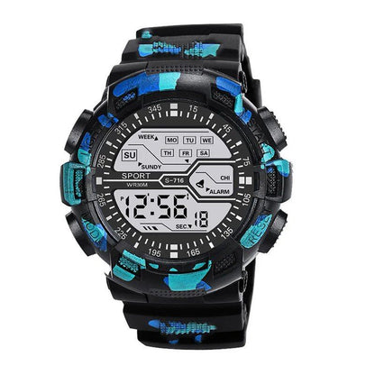 Men's Digital Electronic Sports Watch with Luminous Display, 55mm Large Dial, Trendy Multifunction Watch for Students, Outdoor Adventures, Parallel Import