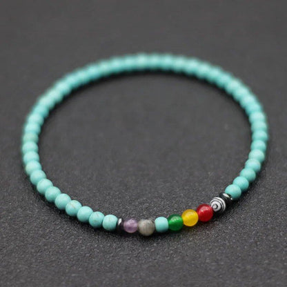 4mm Natural Volcanic Stone Bead Bracelet, Unisex, Minimalist Chakra Bracelet, Meditation Jewelry, Tiger Eye Bracelet, Metal Color: Parallel Import