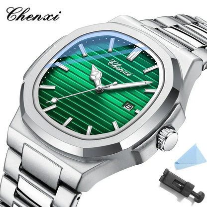 Chenxi 8222 Men's Luxury Gold Stainless Steel Luminous Quartz Watch, Waterproof, Fashionable, Parallel Import