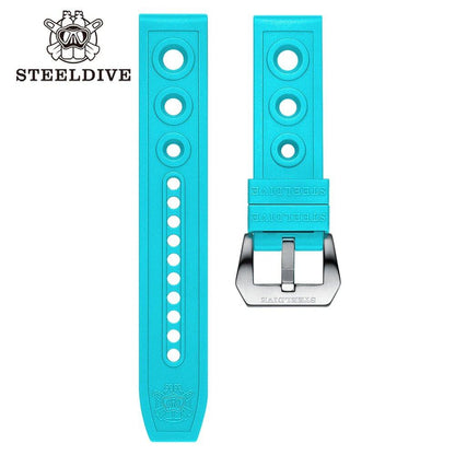 Steeldive Official 20mm/22mm Premium Soft Rubber Strap for Men's Dive Watches, Replacement Strap, Band Color: mm, Parallel Import