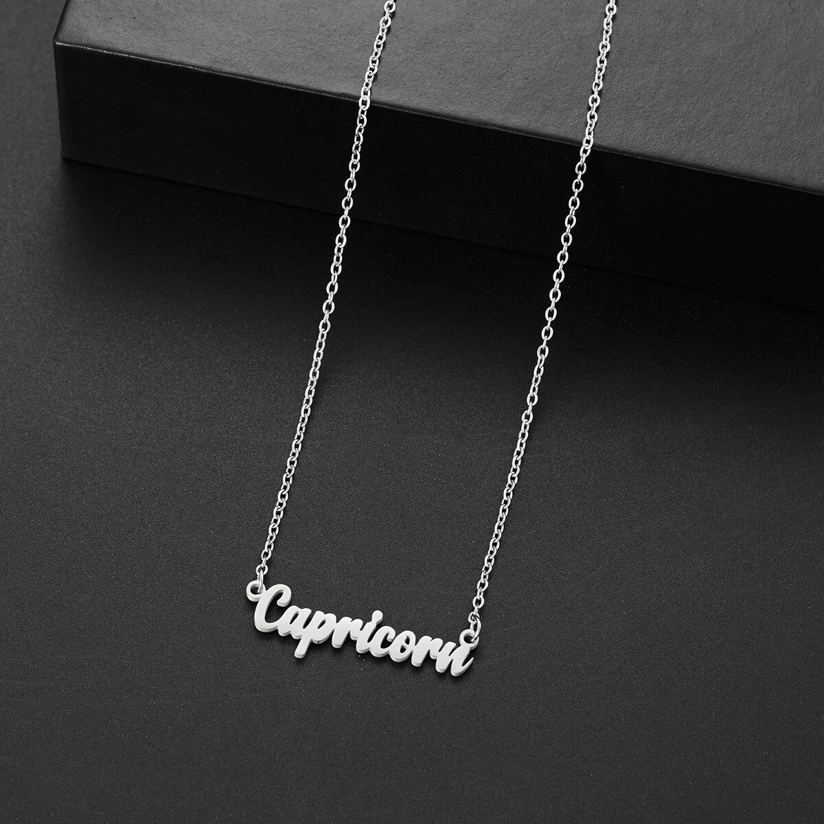 Silver-colored stainless steel star and constellation chain necklace for women, constellation pendant, birthday gift, 45cm long; metal color, parallel import