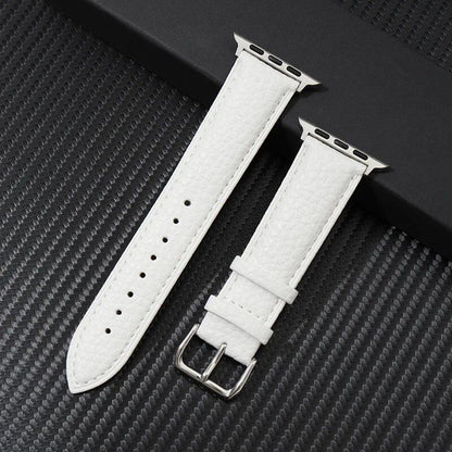 Genuine Leather Strap with Grained Design for Apple Watch 38/40/41mm, iWatch Ultra 8/7/6/SE/5/4, 42/44/45/49mm, Band Color: mm, Parallel Import