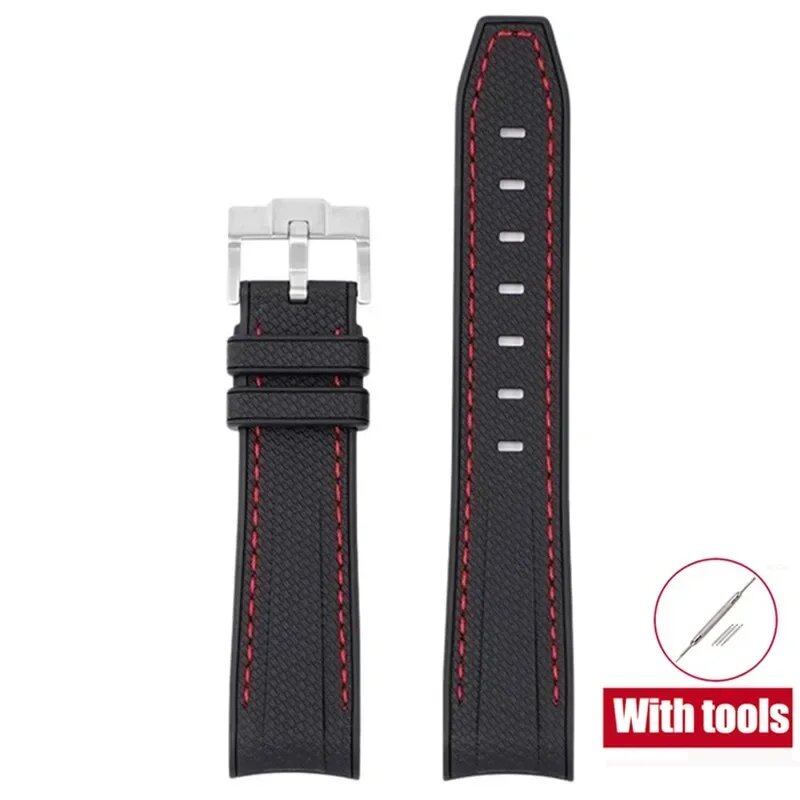 20mm Diving Strap with Curved Ends for Omega and Swatch Moonwatch, Silicone Rubber, Compatible with Rolex, Men's and Women's, Band Color: 20mm; Band Width: 20mm, Parallel Import