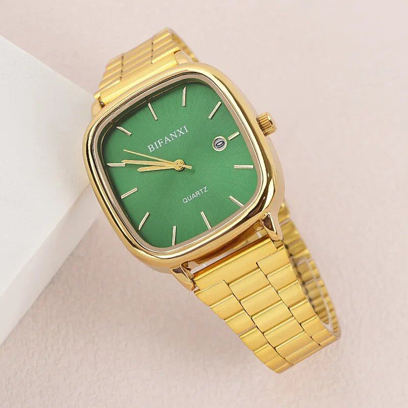 Business Men's Waterproof Quartz Watch with Luxury Blue Silver Steel Strap, Women's Fashion Calendar Watch, Wholesale, Parallel Import