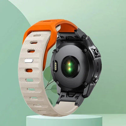 Compatible with Garmin Fenix 5/5X Plus/3/3HR, Epix 7X Solar, 6X/6 Pro, and Forerunner 935/945. 22mm and 26mm silicone brand quick-release smartwatch bands. Band Color: ; Ships from: Parallel Import
