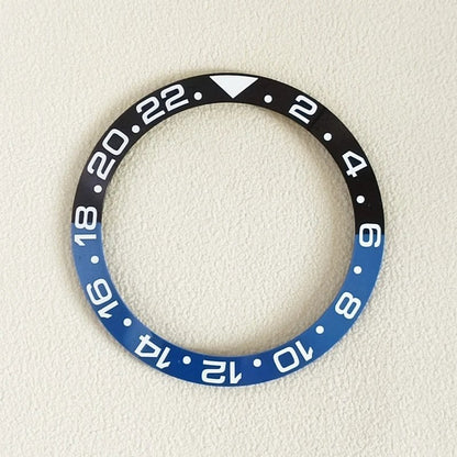 38mm High-Quality Ceramic Bezel with Popular GMT Two-Tone Insert Ring, Inner Diameter 30.5mm, Compatible with 40mm Men's Watches, Color: 0, Parallel Import