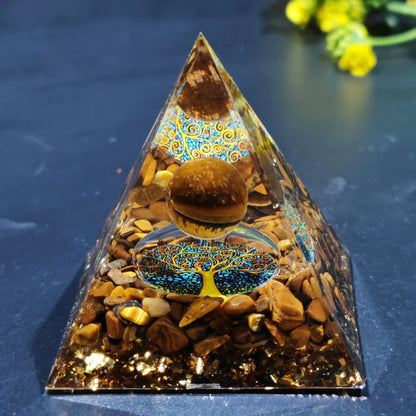 クリスタルストーン・オーゴン・ピラミッド エネルギー発生器 ルームデコレーション 天然アメジスト ペリドット レイキ・チャクラ・メディテーション サイズ：5cm;;発送元: 並行輸入品