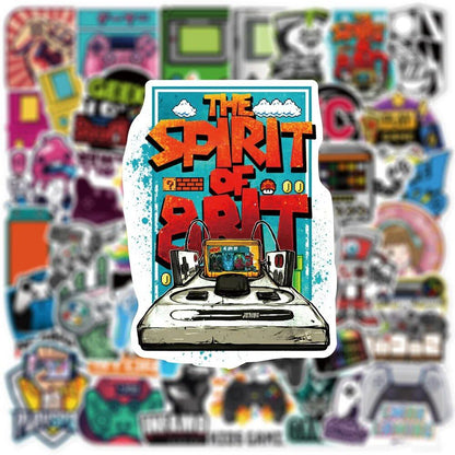 10/30/50 Sheets of Cool Retro Video Game Stickers and Decals, Graffiti Design, for Skateboards, Laptops, Smartphones, and Cars, Waterproof, Kids' Classic Toys, Color: Random, 0 Pieces per Pack, Parallel Import